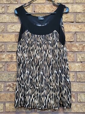 Rachel Rachel Leopard Print Flowy Sleeveless Blouse Size Large